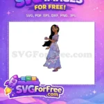 Free Isabela Smiling Free Purple Floral Dress Encanto Disney Free SVG - Instant Download