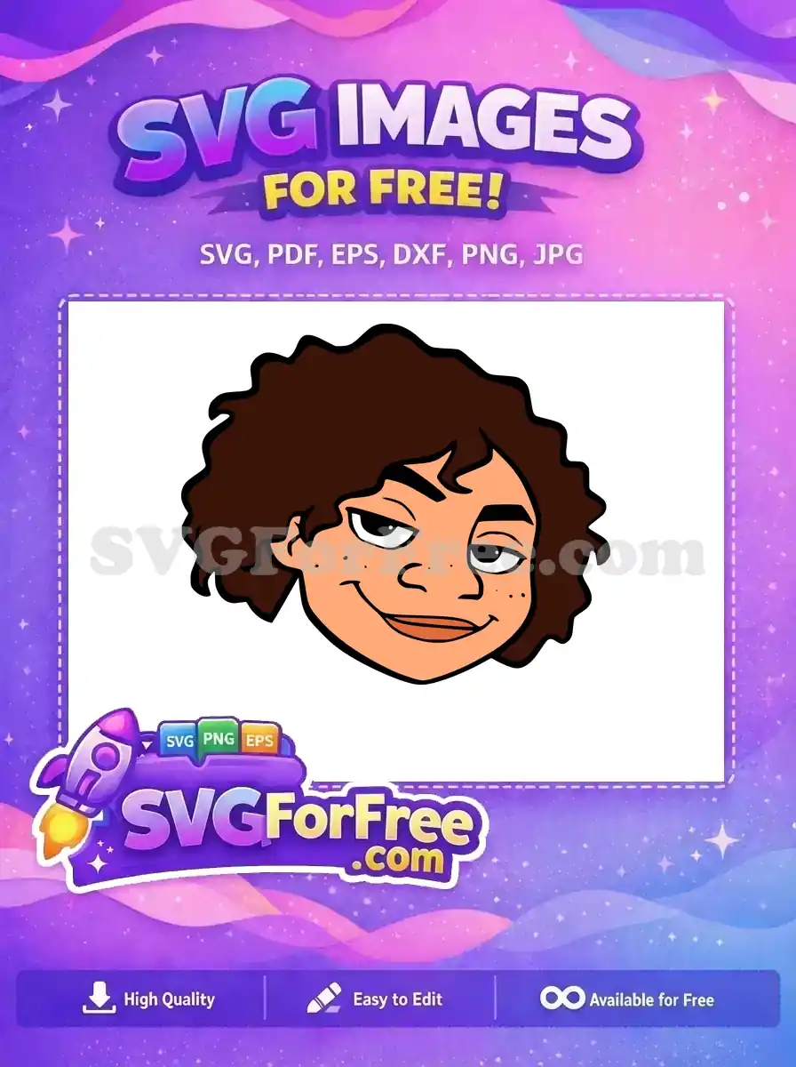 Free Antonio Mischievous Smile Free Curly Hair Freckled Encanto Free SVG