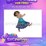 Free Mirabel Smiling Green Glasses Free Colorful Embroidered Dress Encanto Disney Free SVG - Instant Download