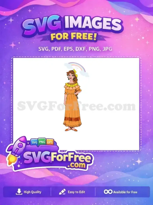 Free Pepa Smiling Free Orange Dress Encanto Disney Free SVG Free Pepa Smiling Free Orange Dress Encanto Disney Free SVG