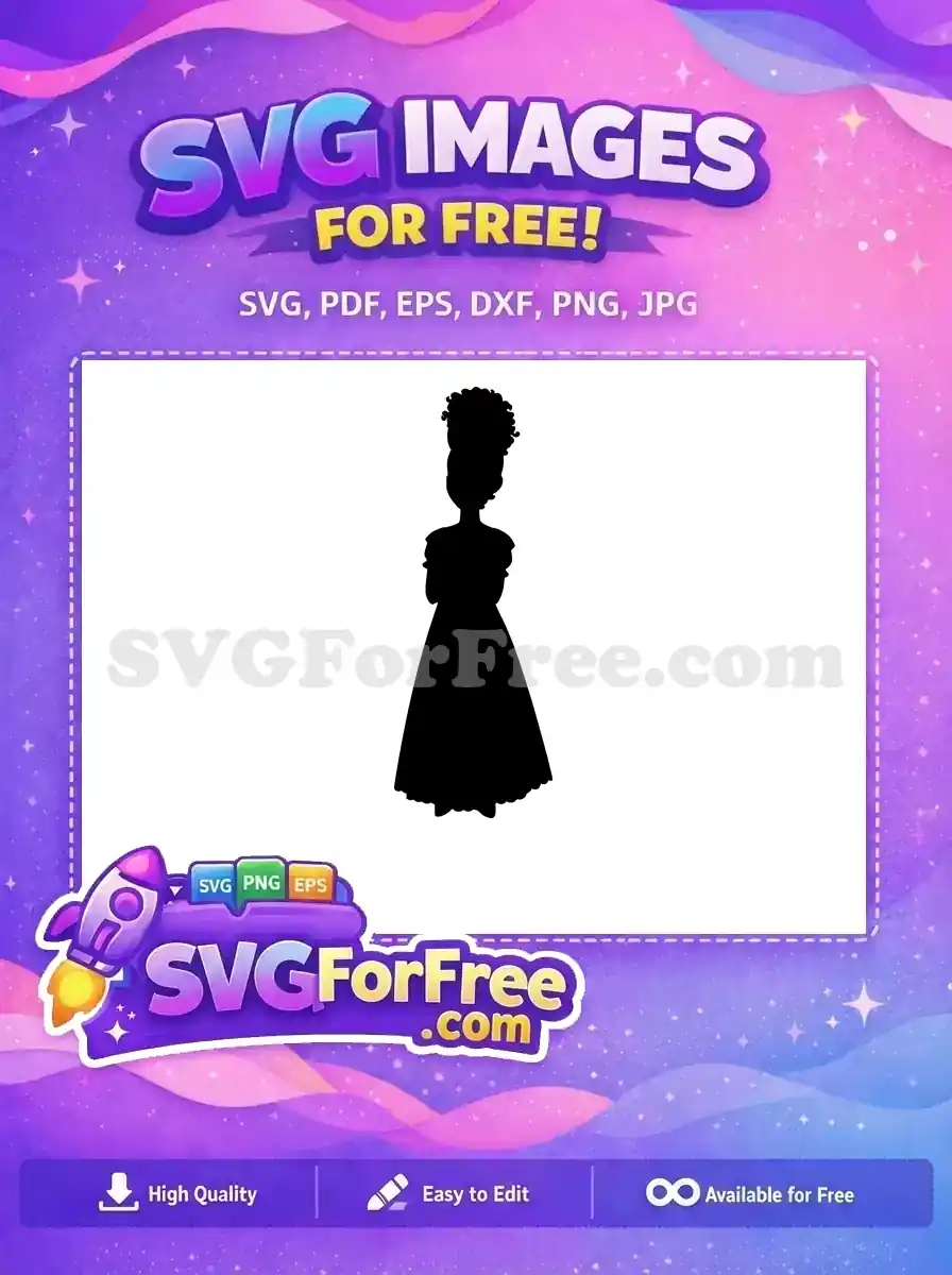 Free Luisa Silhouette Strong Free Ruffled Dress Design Encanto Disney Free SVG