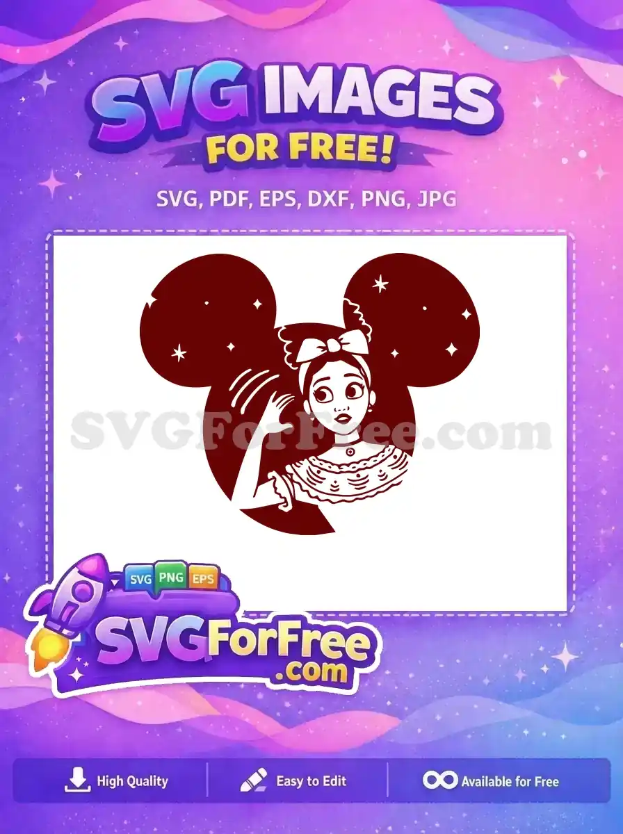 Free Curious Mirabel Free Ruffled Blouse Sparkling Mickey Encanto Disney Free SVG