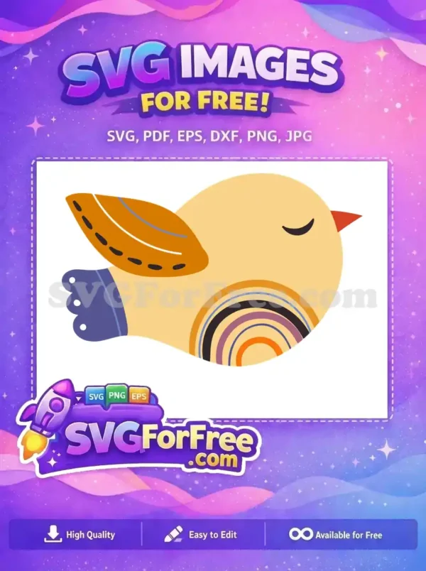 Free Cute Bird Free Rainbow Stripes Encanto Disney Free SVG