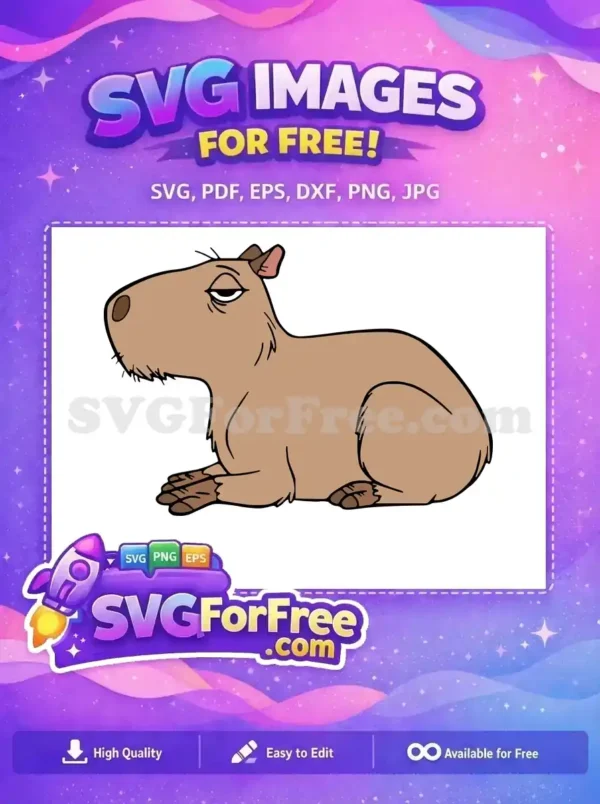 Free Sleepy Capybara Free Relaxed Brown Encanto Free SVG