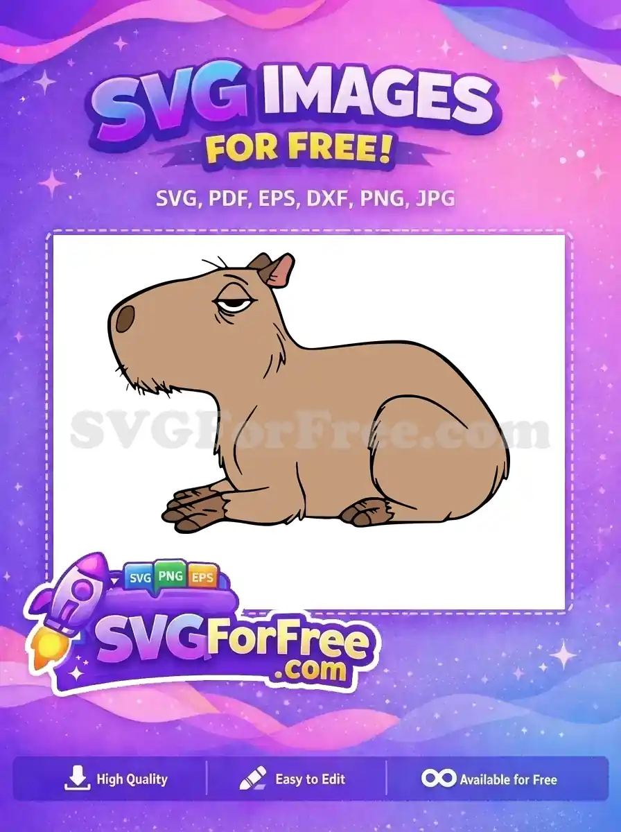 Free Sleepy Capybara Free Relaxed Brown Encanto Free SVG