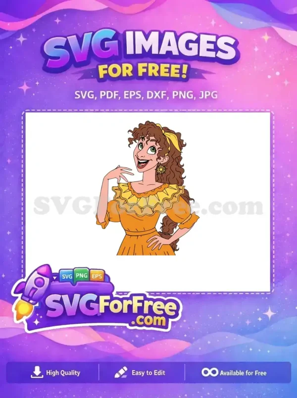 Free Smiling Mirabel Free Orange Dress Encanto Disney Free SVG