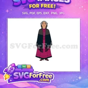 Free Abuela Alma Free Magenta Dress Dark Shawl Encanto Free SVG
