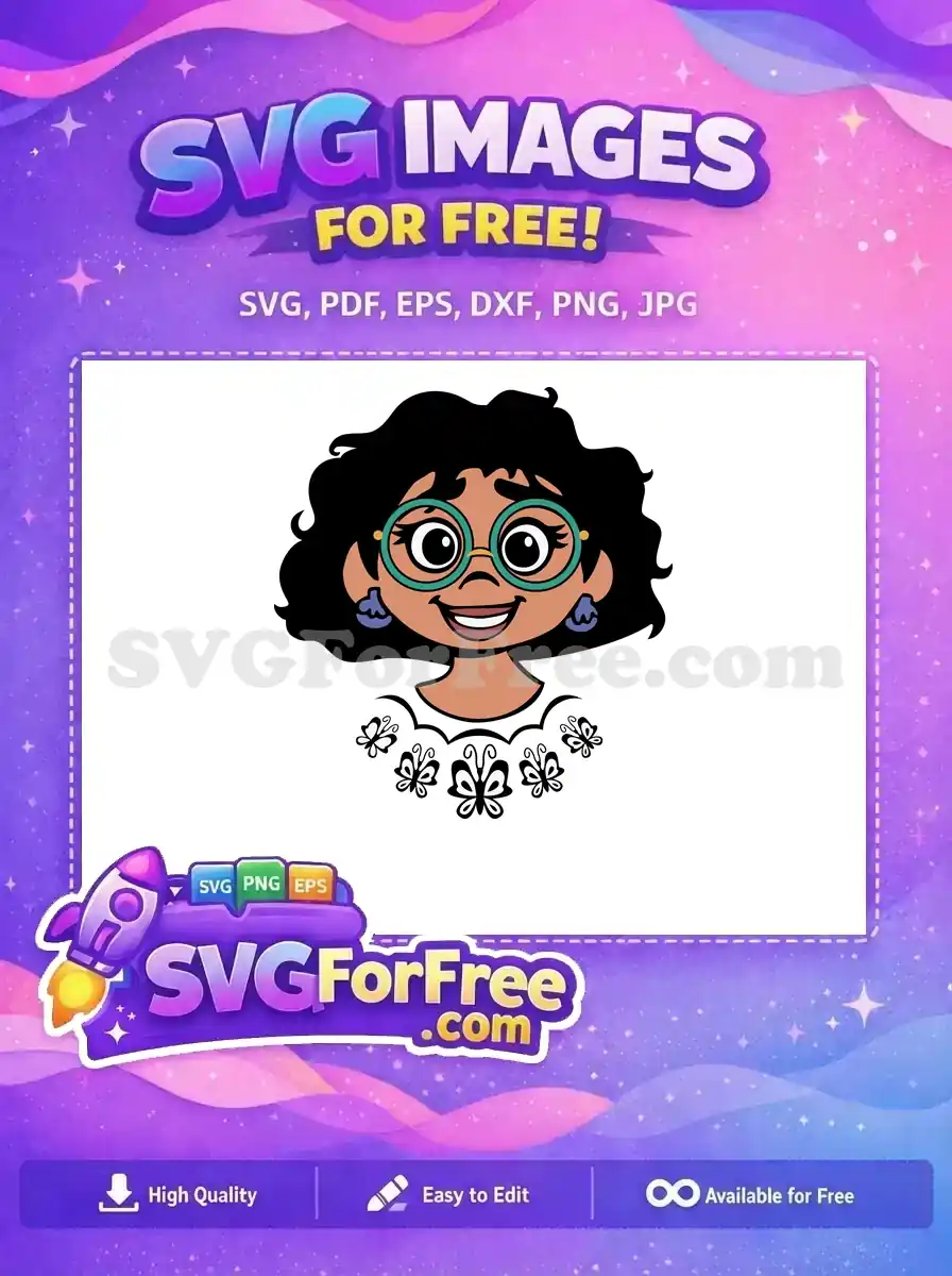 Free Mirabel Glasses Free Butterfly Collar Encanto Disney Free SVG