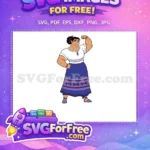 Free Muscular Luisa Flexing Bicep Free Purple Skirt Design Encanto Disney Free SVG - Instant Download