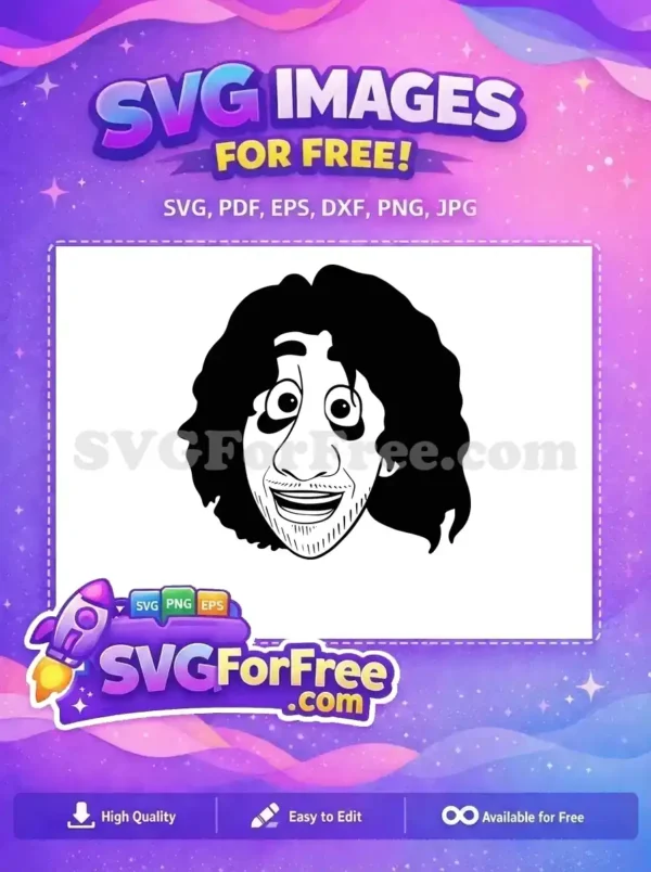 Free Bruno Madrigal Laughing Free Curly Hair Encanto Disney Free SVG
