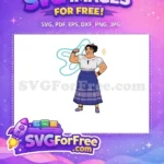 Free Strong Luisa Flexing Bicep Free Purple Skirt Encanto Disney Free SVG - Instant Download