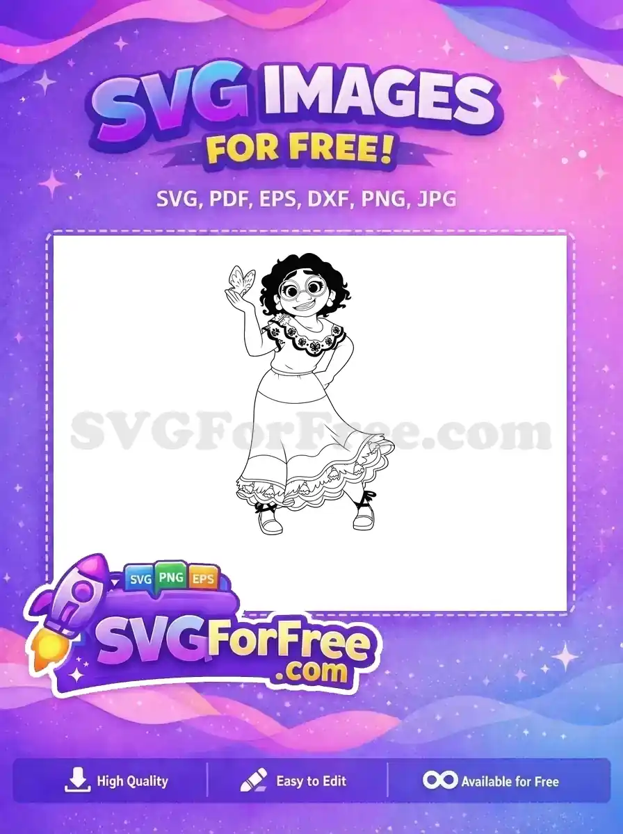 Free Mirabel Glasses Free Butterfly Skirt Encanto Disney Free SVG