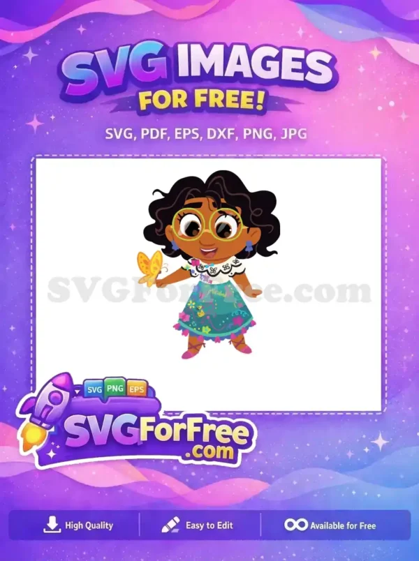 Free Mirabel Green Glasses Free Colorful Dress Encanto Disney Free SVG Free Mirabel Green Glasses Free Colorful Dress Encanto Disney Free SVG