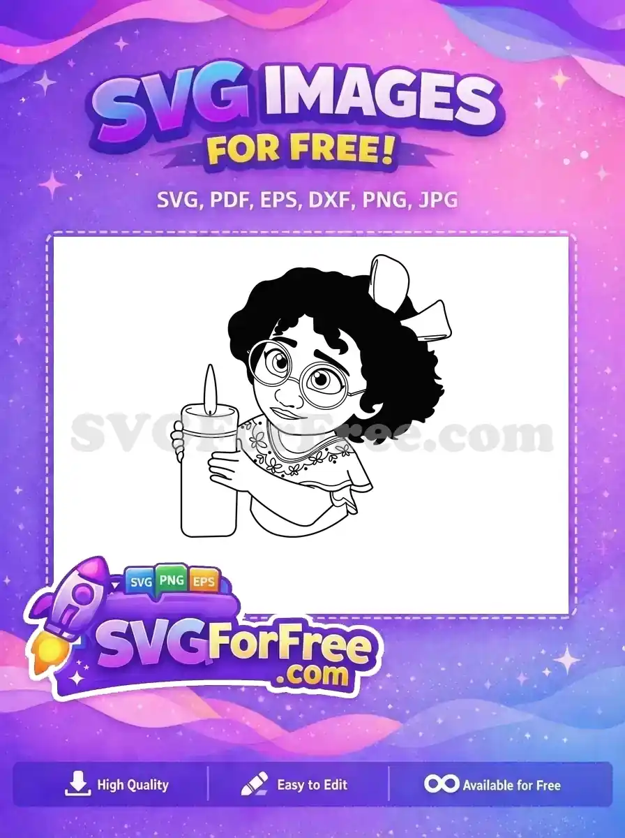 Free Mirabel Glasses Candle Free Hopeful Expression Encanto Disney Free SVG