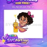 Free Mirabel Pink Glasses Free Yellow Candle Sparkles Encanto Disney Free SVG - Instant Download