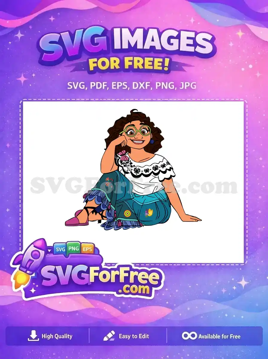 Free Mirabel Free colorful glasses pants Encanto Disney Free SVG