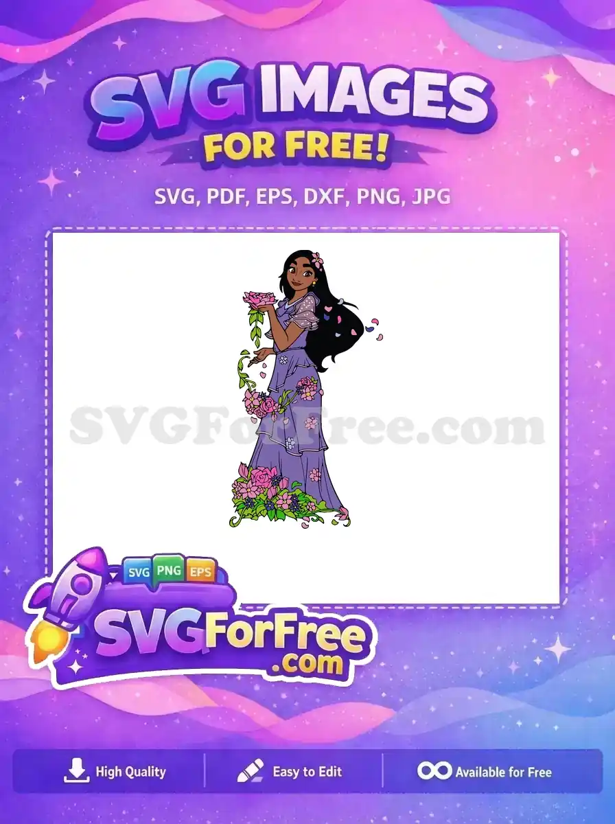 Free Isabela purple Free blossoming flowers Encanto Disney Free SVG