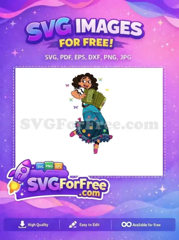 Free Mirabel glasses Free green accordion happy Encanto Free SVG Free Mirabel glasses Free green accordion happy Encanto Free SVG