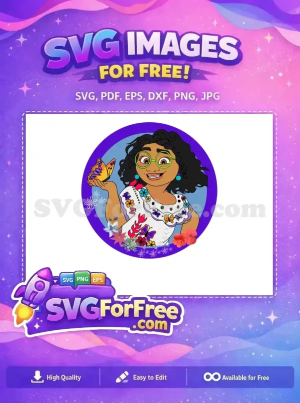 Free Mirabel Smiling Butterfly Free Colorful Embroidered Dress Encanto Disney Free SVG Free Mirabel Smiling Butterfly Free Colorful Embroidered Dress Encanto Disney Free SVG