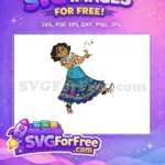 Free Happy Mirabel Green Glasses Free Colorful Butterflies Skirt Encanto Disney Free SVG - Instant Download