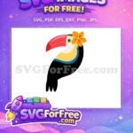 Free Red Beak Toucan Free Orange Flower Encanto Disney Free SVG - Instant Download