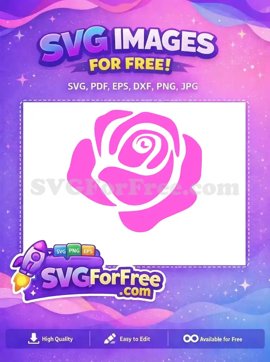 Free Pink Rose Flower Free Swirl Petals Encanto Disney Free SVG