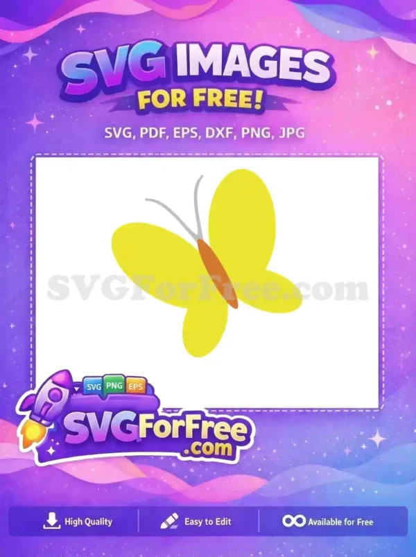 Free Yellow Butterfly Free Simple Design Encanto Disney Free SVG