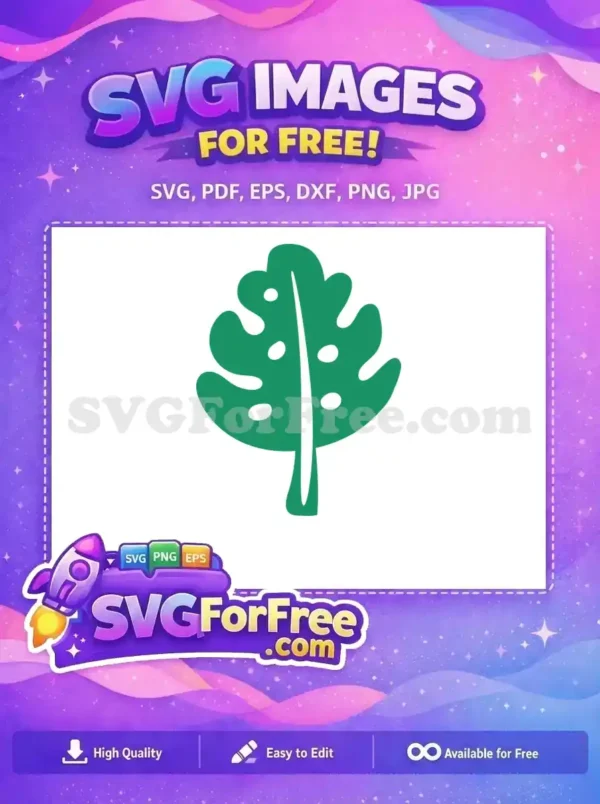 Free Green Monstera Free Tropical Plant Encanto Disney Free SVG