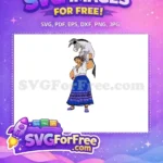 Free Strong Luisa Free Gray Donkey Blue Skirt Encanto Disney Free SVG - Instant Download