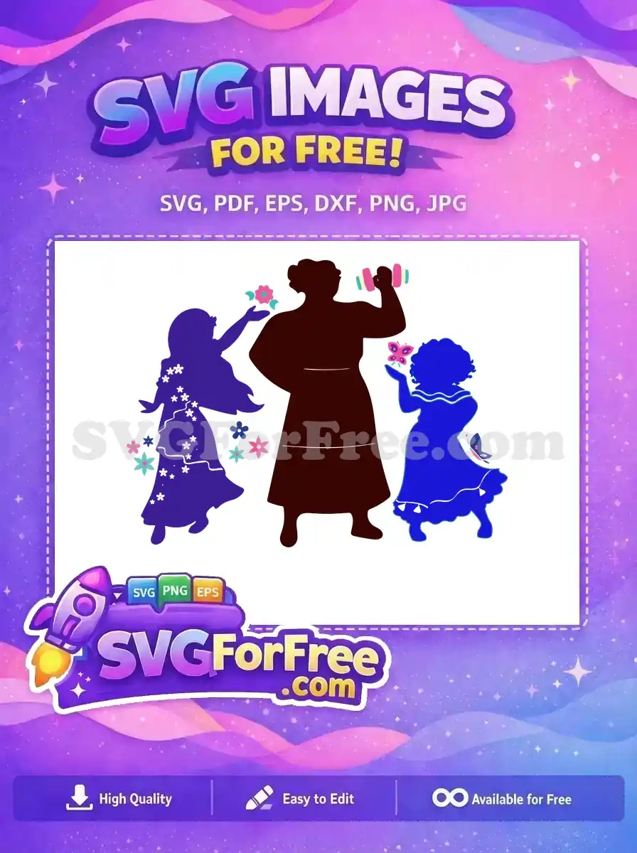 Free Isabela Floral Magic Free Luisa Super Strength Encanto Disney Free SVG
