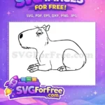 Free Sleepy Capybara Outline Free Resting Pose Encanto Disney Free SVG - Instant Download