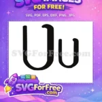 Free Black Uppercase U Free Lowercase Letter Encanto Disney Free SVG - Instant Download