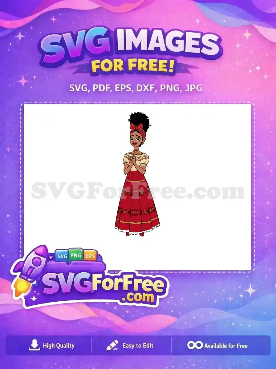 Free Smiling Mirabel Free Red Headband Encanto Disney Free SVG