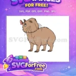 Free Sleepy Brown Capybara Free Grumpy Pink-Eared Expression Encanto Disney Free SVG - Instant Download