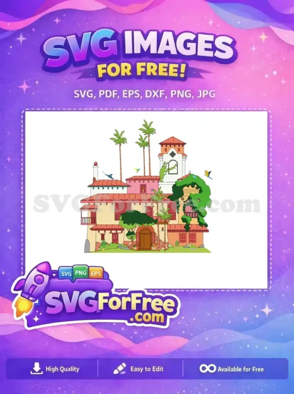 Free Magical Casita House Free Colorful Tropical Birds Encanto Disney Free SVG