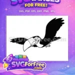 Free Happy Flying Toucan Free Black White Encanto Disney Free SVG - Instant Download