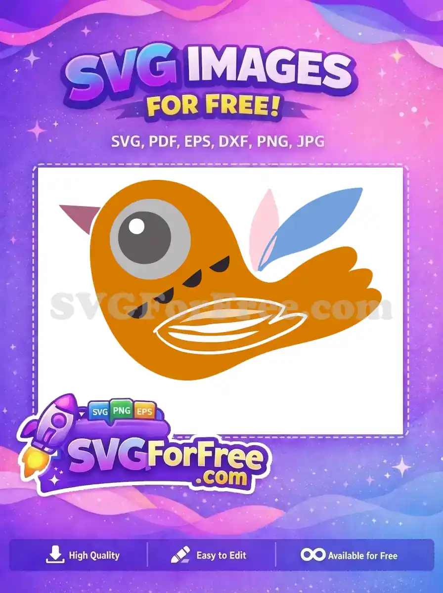 Free orange bird Free colorful feathers Encanto Disney Free SVG