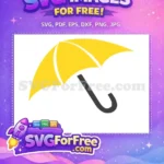 Free Bright Yellow Umbrella Free Dark Grey Handle Encanto Disney Free SVG - Instant Download