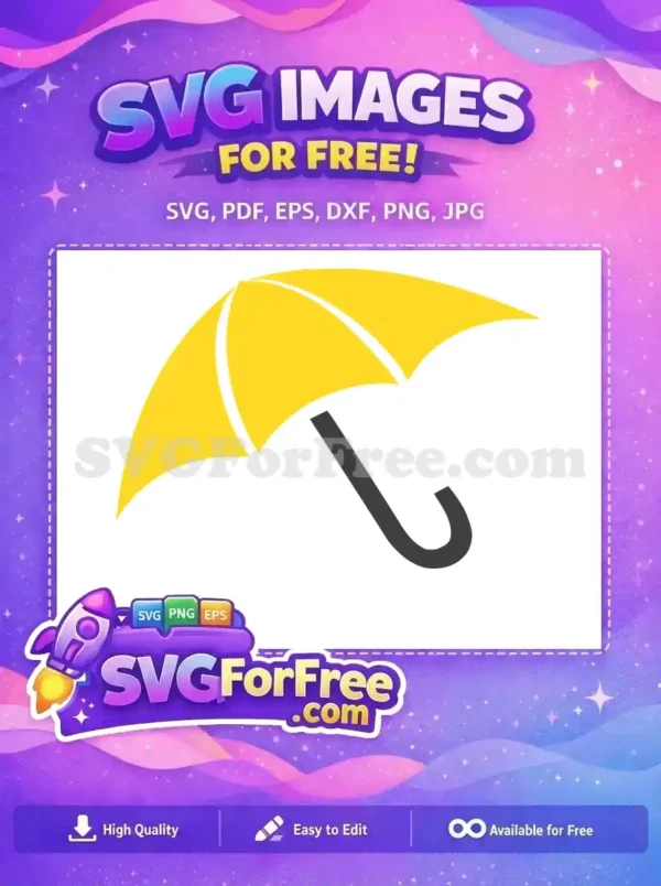 Free Bright Yellow Umbrella Free Dark Grey Handle Encanto Disney Free SVG
