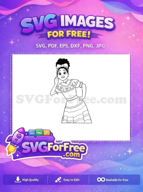 Free Smiling Mirabel Free Listening Pose Encanto Disney Free SVG