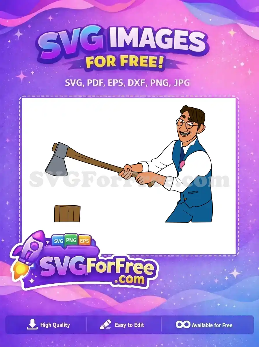 Free Agustin Madrigal happy axe Free blue vest Encanto Disney Free SVG