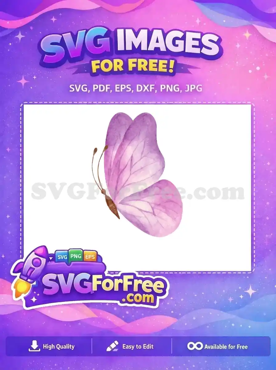 Free Purple Watercolor Free Flying Butterfly Encanto Disney Free SVG
