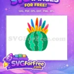 Free Green Cactus Free Colorful Feathers Encanto Disney Free SVG - Instant Download