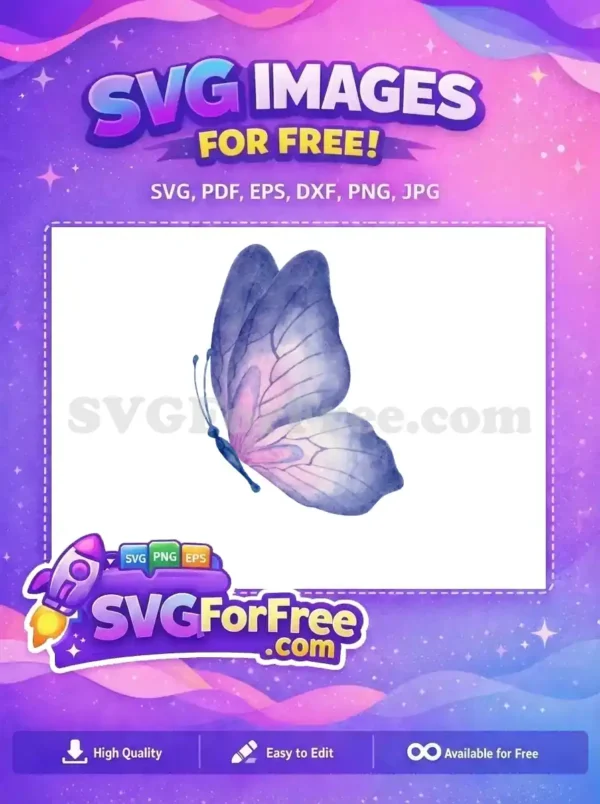 Free Purple Pink Butterfly Free Watercolor Encanto Disney Free SVG
