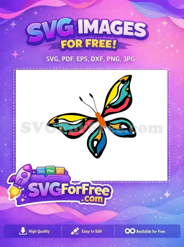 Free Colorful Butterfly Wings Free Abstract Vibrant Design Encanto Disney Free SVG