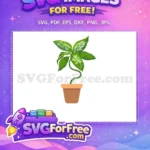 Free Green Patterned Leaves Free Brown Potted Plant Encanto Disney Free SVG - Instant Download