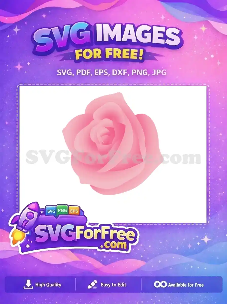 Free Pink Gradient Rose Free Floral Bloom Petals Encanto Disney Free SVG