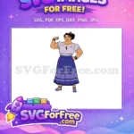 Free Strong Luisa Flexing Bicep Free Purple Dress Encanto Disney Free SVG - Instant Download