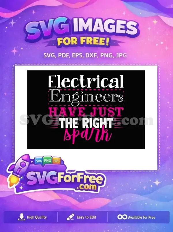 Free White Electrical Engineers Free Hot Pink Spark Engineer Quotes Free SVG