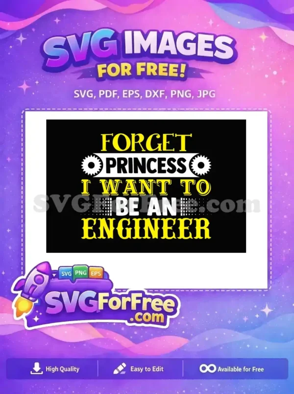 Free Yellow White Text Free Inspirational Gear Engineer Quotes Free SVG